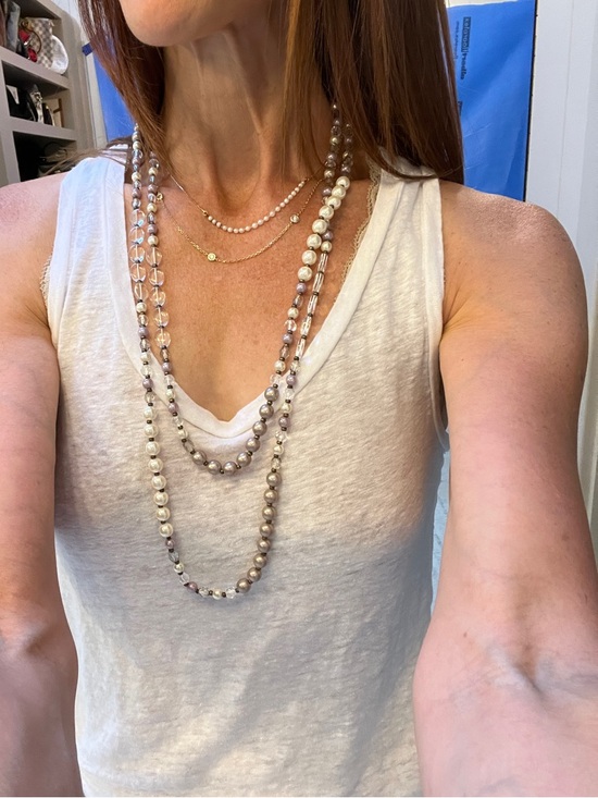 henri bendel Jewelry - henri bendel socialite Pearl, Clear Glass & Lavender Bead Necklace
